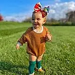 Smile, Sky, Eyes, People In Nature, Plant, Human Body, Baby & Toddler Clothing, Happy, Flash Photography, Gesture, Sunlight, Baby, Grass, Toddler, Grassland, Summer, Meadow, Fun, Landscape, Person, Joy