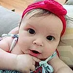 Face, Nose, Cheek, Skin, Head, Lip, Chin, Hairstyle, Mouth, Eyes, Facial Expression, Eyelash, Smile, Neck, Baby & Toddler Clothing, Textile, Happy, Iris, Baby, Person