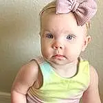 Clothing, Cheek, Skin, Lip, Chin, Hairstyle, Eyes, Active Tank, Stomach, Facial Expression, White, Baby & Toddler Clothing, Neck, Sleeve, Iris, Pink, Cap, Baby, Finger, Camisoles, Person