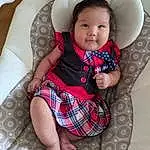 Skin, Arm, Comfort, Textile, Baby & Toddler Clothing, Baby, Tartan, Lap, Pink, Toddler, Child, Pattern, Plaid, Couch, Linens, Baby Products, Sitting, Thigh, Fashion Accessory, Person