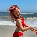 Hair, Water, Sky, Hairstyle, Smile, People On Beach, People In Nature, Beach, Flash Photography, Happy, Sunlight, Waist, Thigh, Shorts, Coastal And Oceanic Landforms, Summer, Fun, Knee, Long Hair, Beauty, Person, Joy
