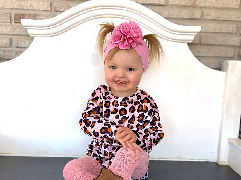 Smile, Shoe, Shoulder, Flash Photography, Sleeve, Baby & Toddler Clothing, Standing, Pink, Happy, Baby, Knee, Toddler, Sock, Hat, Magenta, Child, Fun, Beauty, Pattern, Fashion Design, Person, Joy, Headwear