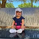 Daytime, World, Sky, Tree, Happy, Leisure, People In Nature, Child, Fun, Pattern, Hat, Wood, Toddler, T-shirt, Concrete, Vacation, Visual Arts, Person, Joy, Headwear