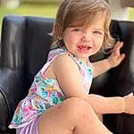 Face, Hair, Smile, Skin, Joint, Head, Shoulder, Leg, Human Body, Knee, Thigh, Pink, Finger, Happy, Toddler, Lap, Child, Leisure, Trunk, Comfort, Person