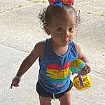 Clothing, Hair, Face, Head, Arm, Eyes, Facial Expression, Smile, Water, Happy, Yellow, Toddler, Shorts, Thigh, Drinkware, Leisure, Baby & Toddler Clothing, Recreation, Fun, Child, Person