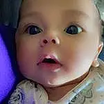 Forehead, Nose, Cheek, Skin, Lip, Eyebrow, Eyes, Eyelash, Mouth, Iris, Baby, Pink, Sleeve, Baby & Toddler Clothing, Toddler, Child, Electric Blue, Toy, Fun, Pattern
