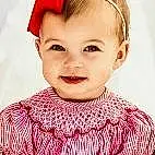 Face, Cheek, Smile, Eyes, Baby & Toddler Clothing, Neck, Sleeve, Purple, Happy, Pink, Dress, Headgear, Art, Toddler, Magenta, Wool, Fashion Design, Hair Accessory, Woolen, Pattern, Person