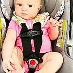 Face, Cheek, Arm, Facial Expression, White, Baby & Toddler Clothing, Comfort, Sleeve, Baby Safety, Finger, Pink, Cool, Thigh, Baby, Toddler, Baby In Car Seat, Thumb, Car Seat, Person