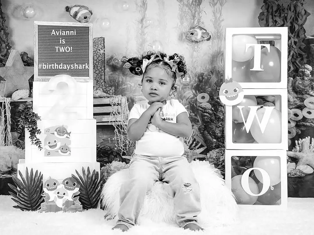 Hairstyle, Photograph, Facial Expression, White, Plant, Black, Black-and-white, Flash Photography, Style, Happy, Picture Frame, Baby, Monochrome, Black & White, Event, Room, Art, Toddler, Font, Person
