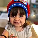 Clothing, Head, Smile, Lip, Chin, Photograph, Eyes, Helmet, Cap, Sleeve, Happy, Iris, Baby & Toddler Clothing, Headgear, Costume Hat, Toddler, Cool, People, Hat, Knit Cap, Person, Joy