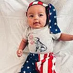 Face, White, Baby & Toddler Clothing, Textile, Sleeve, Baby, Happy, Toddler, Red, T-shirt, Pattern, Electric Blue, One-piece Garment, Child, Costume Hat, Fashion Accessory, Baby Products, Costume Accessory, Baby Sleeping, Costume, Person, Headwear
