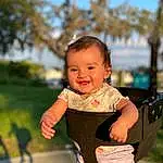 Skin, Smile, Shoulder, Sky, Shorts, Sleeve, People In Nature, Standing, Flash Photography, Happy, Baby & Toddler Clothing, Plant, Tree, Baby, Grass, Toddler, Leisure, Recreation, Fun, T-shirt, Person, Joy