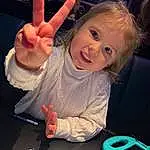 Hand, Smile, Light, Table, Finger, Gesture, Nail, Toddler, Thumb, Fun, Sharing, Happy, Art, T-shirt, Child, Paint, Space, Writing Implement, Person