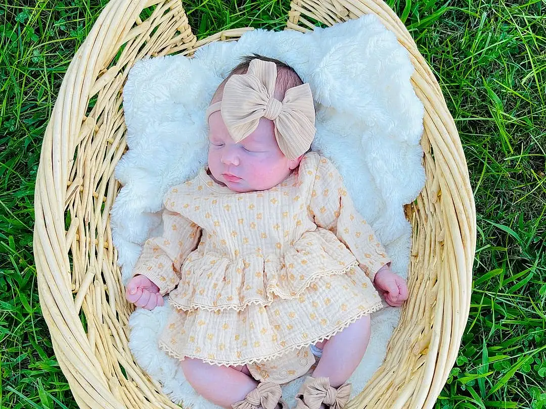 People In Nature, Grass, Basket, Picnic Basket, Storage Basket, Flower Girl Basket, Baby & Toddler Clothing, Hat, Sun Hat, Wicker, Fashion Accessory, Circle, Event, Pattern, Costume Hat, Child, Recreation, Baby Products, Home Accessories, Sitting, Person, Headwear