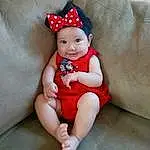 Child, Red, Toddler, Baby, Hair Accessory, Baby & Toddler Clothing, Headgear, Sitting, Fashion Accessory, Person, Headwear
