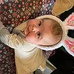 Nose, Cheek, Skin, Head, Lip, Eyes, Mouth, Textile, Iris, Pink, Headgear, Toddler, Baby, Happy, People, Baby & Toddler Clothing, Linens, Child, Fun, Pattern, Person