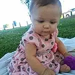 Cheek, Skin, Head, Hairstyle, Plant, Leaf, Sky, Baby & Toddler Clothing, Sleeve, Grass, Baby, Pink, Happy, Toddler, Tree, Summer, Fun, Leisure, Sitting, Baby Products, Person