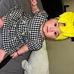 Baby & Toddler Clothing, Sleeve, Gesture, Finger, Thigh, Baby, Knee, Comfort, Elbow, Dress Shirt, Toddler, Human Leg, Fun, Pattern, Tartan, Baby Products, Wrist, Microphone, Plaid, Thumb, Person, Headwear
