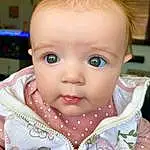Nose, Face, Cheek, Skin, Head, Lip, Chin, Eyebrow, Mouth, Eyes, Eyelash, Baby & Toddler Clothing, Ear, Neck, Iris, Sleeve, Collar, Baby, Toddler, Person