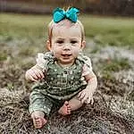 Skin, People In Nature, Leg, Smile, Flash Photography, Wood, Baby & Toddler Clothing, Grass, Sunlight, Happy, Baby, Toddler, Child, Headpiece, Sitting, Soil, Grassland, Fun, Fashion Accessory, Pattern, Person