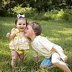 Smile, Plant, Eyes, Leaf, People In Nature, Flash Photography, Happy, Grass, Tree, Playing With Kids, Baby & Toddler Clothing, Baby, Toddler, Meadow, Grassland, Lawn, Child, Leisure, Fun, Sitting, Person, Joy