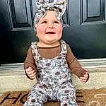 Face, Smile, Baby & Toddler Clothing, Sleeve, Baby, Costume Hat, Pink, Headgear, Happy, Military Camouflage, Toddler, Headpiece, Jewellery, Headband, Pattern, Thigh, Child, Fashion Design, Tiara, Person, Joy, Headwear