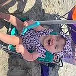 Smile, Happy, Leisure, Toddler, Recreation, Fun, Thigh, Child, Electric Blue, Tree, City, Human Leg, Play, Sand, Landscape, Travel, Vacation, Soil, Baby, Outdoor Play Equipment, Person, Joy, Headwear