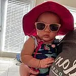 Glasses, Lip, Goggles, Outerwear, Vision Care, Sunglasses, Cap, Mouth, Window, Hat, Textile, Sleeve, Eyewear, Sun Hat, Baby & Toddler Clothing, Happy, Pink, Headgear, Baby, Toddler, Person