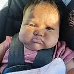 Nose, Cheek, Skin, Chin, Outerwear, Eyebrow, Facial Expression, Comfort, Ear, Baby & Toddler Clothing, Eyelash, Gesture, Iris, Finger, Happy, Baby, Toddler, Child, Thumb, Baby In Car Seat, Person