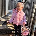 Face, Shoe, Purple, Sleeve, Standing, Happy, Pink, Toddler, Leisure, Denim, Electric Blue, Magenta, Child, Bag, Luggage And Bags, Blond, Pattern, Fun, Fashion Accessory, Eyewear, Person, Joy