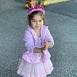 Smile, Purple, Plant, Happy, Pink, Headgear, Public Space, Grass, Toddler, Fun, Baby & Toddler Clothing, Magenta, Leisure, Event, Asphalt, Spring, Fashion Accessory, Child, Costume, Play, Person, Joy