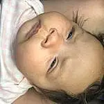 Nose, Cheek, Skin, Lip, Eyebrow, Mouth, Eyelash, Comfort, Neck, Jaw, Iris, Ear, Gesture, Flash Photography, Baby, Toddler, Happy, Bedtime, Nap, Baby & Toddler Clothing, Person