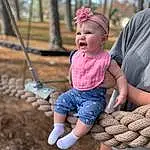 Hand, Baby & Toddler Clothing, People In Nature, Grass, Tree, Happy, Finger, Toddler, Hat, Swing, Leisure, Fun, Sneakers, Baby, Recreation, Child, Cap, Sitting, City, Person, Headwear