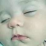 Forehead, Nose, Cheek, Skin, Lip, Eyebrow, Eyelash, Mouth, Neck, Ear, Jaw, Iris, Gesture, Comfort, Baby Sleeping, Happy, Baby, Toddler, Close-up, Bedtime, Person