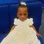 Joint, Wedding Dress, Princess Dresses, Blue, Human Body, Textile, Sleeve, Dress, Baby & Toddler Clothing, Bridal Clothing, Embellishment, Bridal Veil, Happy, Bridal Accessory, Gown, Fashion Design, Toddler, Baby, Bridal Party Dress, Person