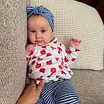 Skin, Hand, Arm, Eyes, Comfort, Leg, Baby & Toddler Clothing, Human Body, Sleeve, Textile, Baby, Headgear, Finger, Toddler, Pattern, Linens, Child, Sitting, Baby Products, Wood, Person, Headwear