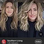 Hair, Face, Smile, Hairstyle, Eyelash, Font, Material Property, Communication Device, Layered Hair, Beauty, Step Cutting, Portable Communications Device, Long Hair, Screenshot, Blond, Advertising, Multimedia, Mobile Device, Event, Person, Joy