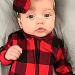 Clothing, Skin, Head, Lip, Outerwear, Tartan, Black, Baby & Toddler Clothing, Neck, Textile, Sleeve, Collar, Baby, Red, Plaid, Toddler, Pattern, Cap, Hat, Child, Person
