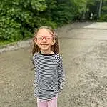 Face, Smile, People In Nature, Plant, Tree, Sleeve, Asphalt, Happy, Grass, Road Surface, Eyewear, Fun, Toddler, Recreation, Blond, Pattern, Forest, Soil, Leisure, Landscape, Person, Joy