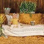 Plant, Wood, Grass, Baby, People In Nature, Flowerpot, Tablecloth, Lawn, Event, Lawn Ornament, Toddler, Chair, Basket, Sitting, Garden, Landscape, Interior Design, Child, Christmas Decoration, Person, Joy