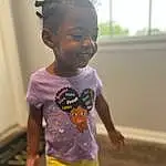 Skin, Joint, Head, Smile, Chin, Shoulder, Shorts, Sleeve, Baby & Toddler Clothing, Happy, Cornrows, Cool, Window, Toddler, T-shirt, Fun, Child, Magenta, Baby, Person