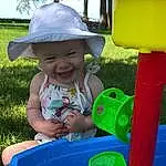 Smile, Photograph, Green, White, Blue, Hat, Yellow, Baby & Toddler Clothing, Grass, Happy, Pink, Leisure, Toddler, Fun, Sky, Recreation, Summer, Sun Hat, Playground, Person, Headwear