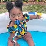 Hair, Skin, Head, Water, Arm, Green, Plant, Happy, Baby & Toddler Clothing, Leisure, Finger, Toddler, Aqua, Baby, Recreation, Swimming Pool, Summer, Fun, Child, Thigh, Person