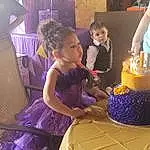 Food, Tableware, Purple, Table, Violet, Yellow, Cake Decorating, Chair, Plate, Cake, Serveware, Fun, Cake Decorating Supply, Toddler, Cup, Cuisine, Happy, Event, Sugar Cake, Leisure, Person