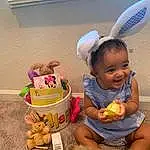 Smile, Happy, Toddler, Fun, Child, Hat, Baby, Play, T-shirt, Room, Stuffed Toy, Toy, Sitting, Party Supply, Sweetness, Party, Balloon, Mechanical Fan, Vacation, Baking, Person