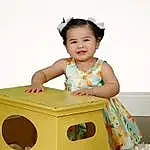 Hairstyle, Facial Expression, Baby Playing With Toys, Smile, Sleeve, Baby & Toddler Clothing, Pink, Happy, Fun, Toddler, Child, Box, Wood, Cardboard, Play, Sitting, Recreation, Playground, Baby, Person, Joy