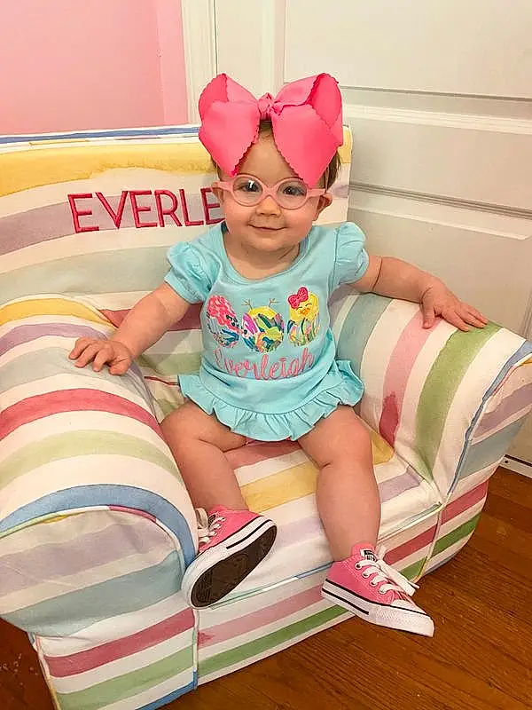 Glasses, Arm, Baby & Toddler Clothing, Human Body, Eyewear, Thigh, Goggles, Happy, Pink, Toddler, Cap, Comfort, Hat, Chair, Party Supply, Shorts, Personal Protective Equipment, Human Leg, Sock, Baby, Person, Joy, Headwear
