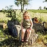 Plant, Sky, Leg, People In Nature, Dress, Tree, Happy, Flash Photography, Wood, Grass, Agriculture, Fawn, Leisure, Grassland, Woody Plant, Rural Area, Landscape, Fun, Fruit, Meadow, Person