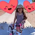 Bicycle, Smile, Tire, Wheel, Photograph, Bicycles--equipment And Supplies, Bicycle Tire, White, Light, Bicycle Frame, People In Nature, Bicycle Handlebar, Happy, Pink, Sky, Red, Bicycle Saddle, Travel, Cool, Person, Joy, Headwear