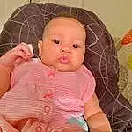 Cheek, Skin, Head, Lip, Chin, Eyes, Facial Expression, Mouth, Leg, Comfort, Stomach, Baby & Toddler Clothing, Neck, Textile, Baby, Sleeve, Iris, Finger, Pink, Person